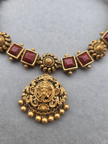 Royal Ganesha Terracotta Jewellery Set