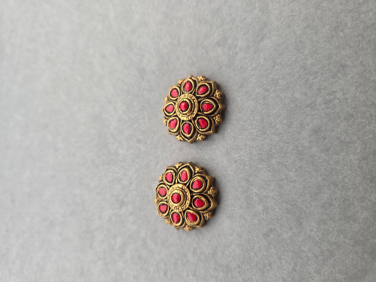 Emerald Floral Terracotta Jewellery Set