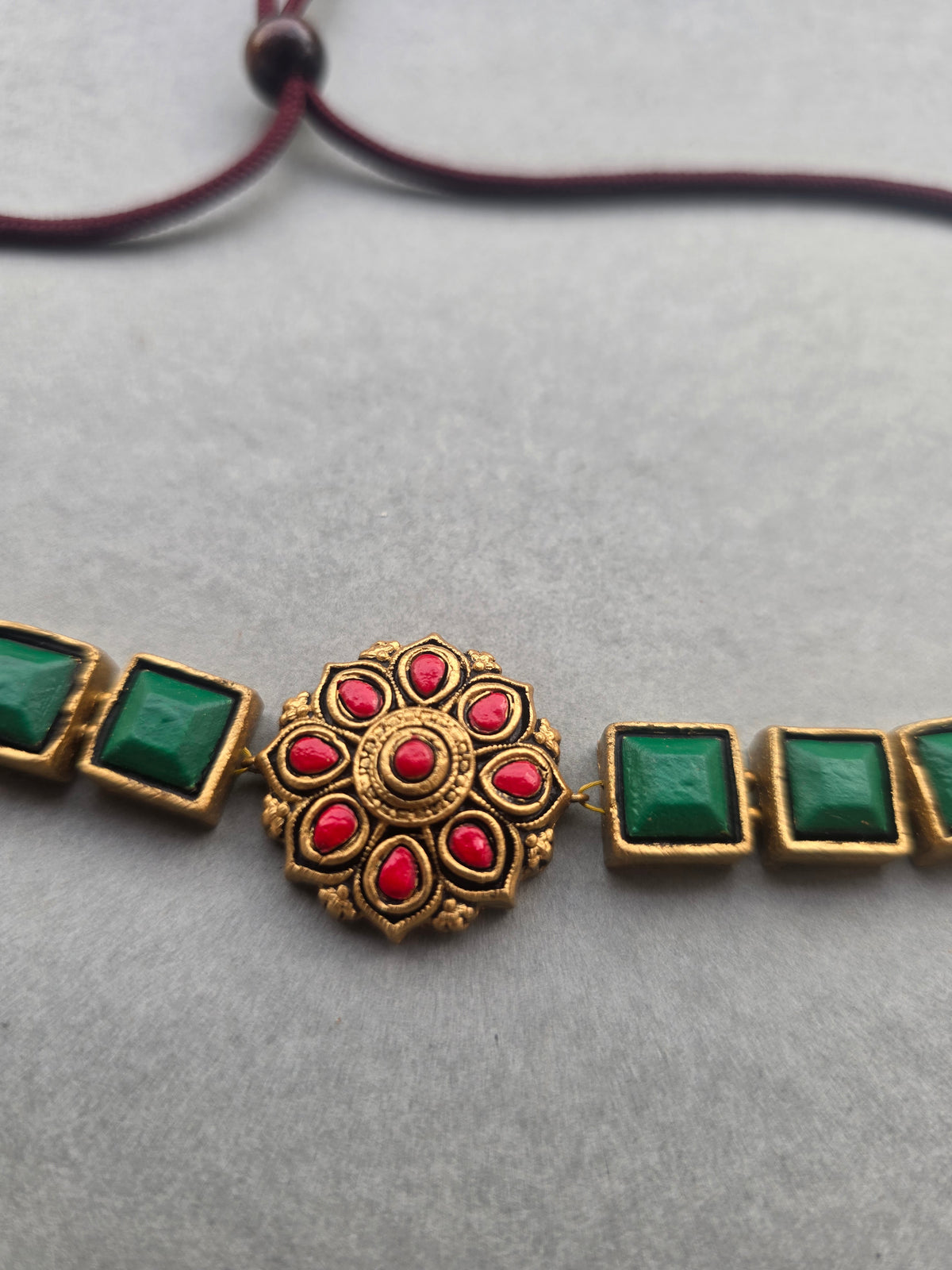 Emerald Floral Terracotta Jewellery Set
