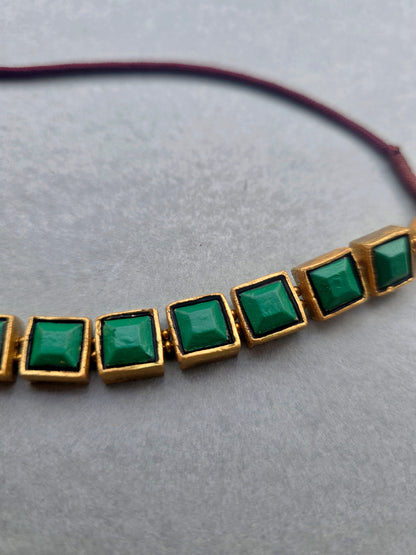 Emerald Floral Terracotta Jewellery Set