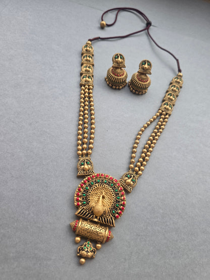 Royal Peacock Terracotta Jewellery Set