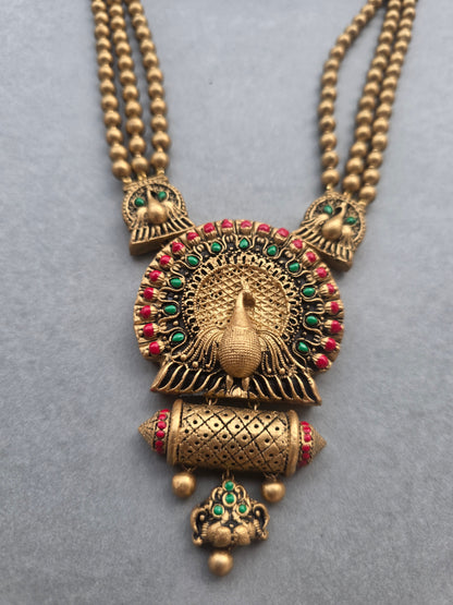 Royal Peacock Terracotta Jewellery Set