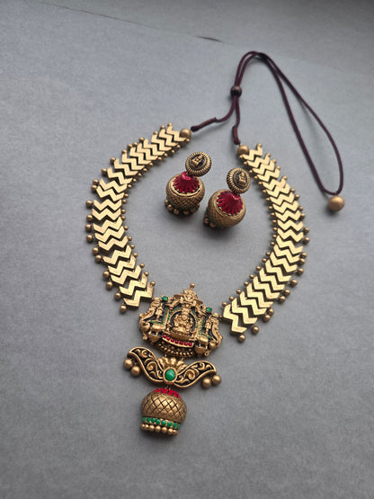 Divine Chevron Terracotta Jewellery Set