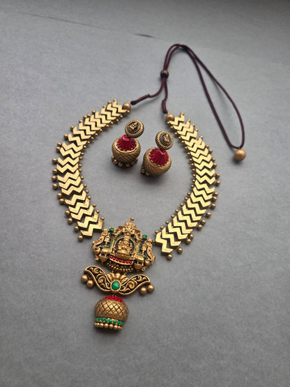 Divine Chevron Terracotta Jewellery Set