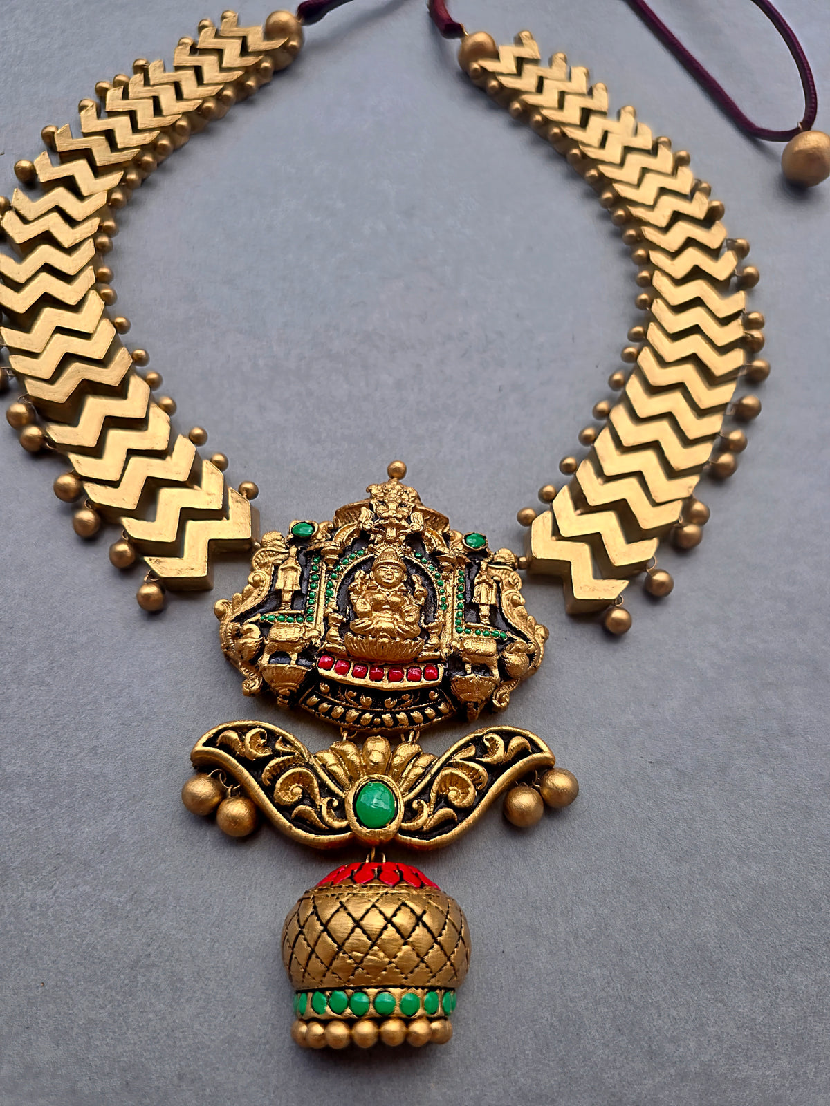 Divine Chevron Terracotta Jewellery Set