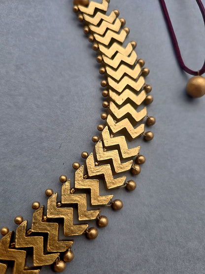 Divine Chevron Terracotta Jewellery Set