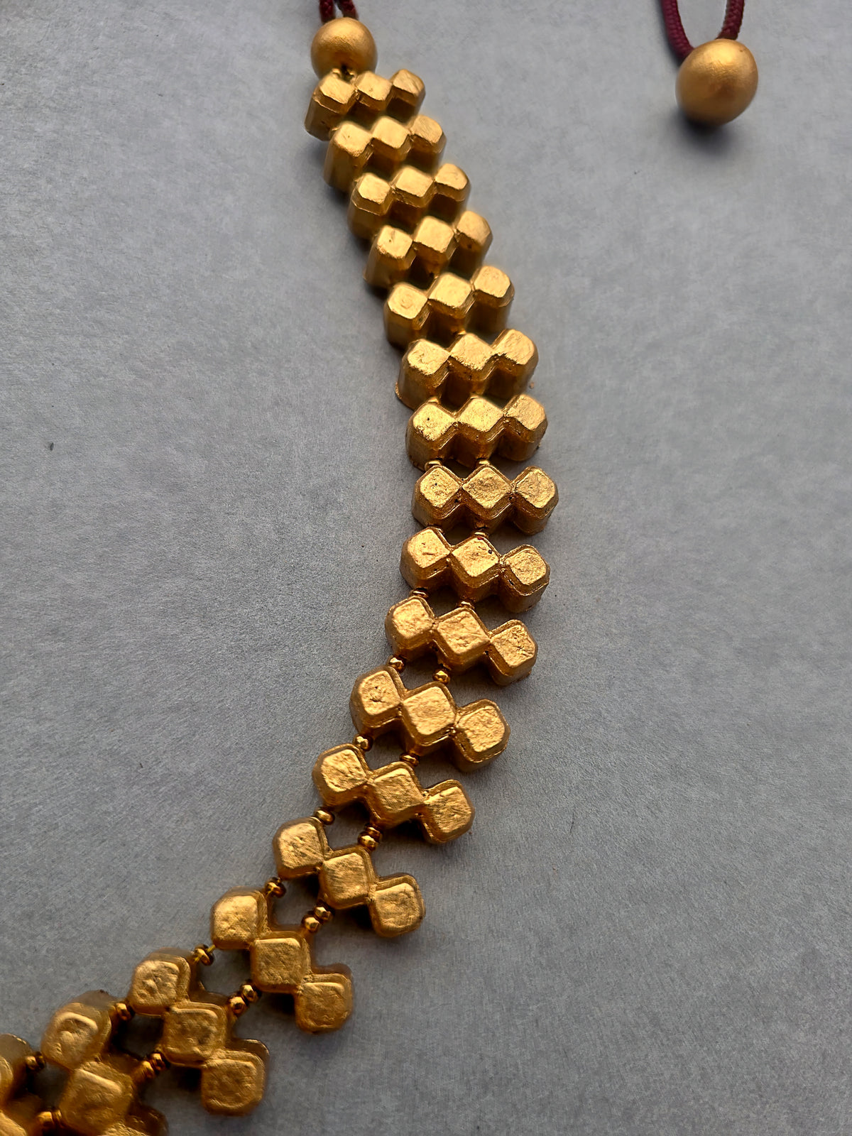 Golden Geometric Terracotta Jewellery Set