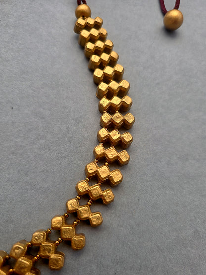 Golden Geometric Terracotta Jewellery Set