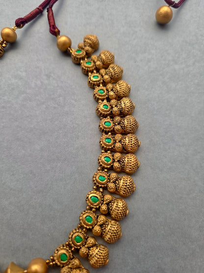 Golden Beaded Terracotta Jewellery Set