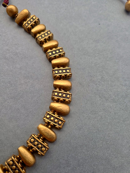 Golden Medallion Terracotta Jewellery Set