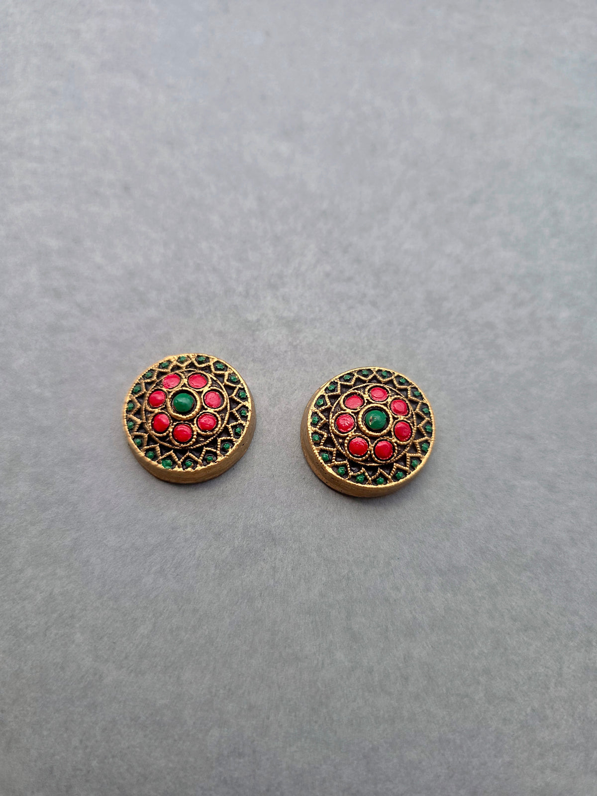 Golden Medallion Terracotta Jewellery Set