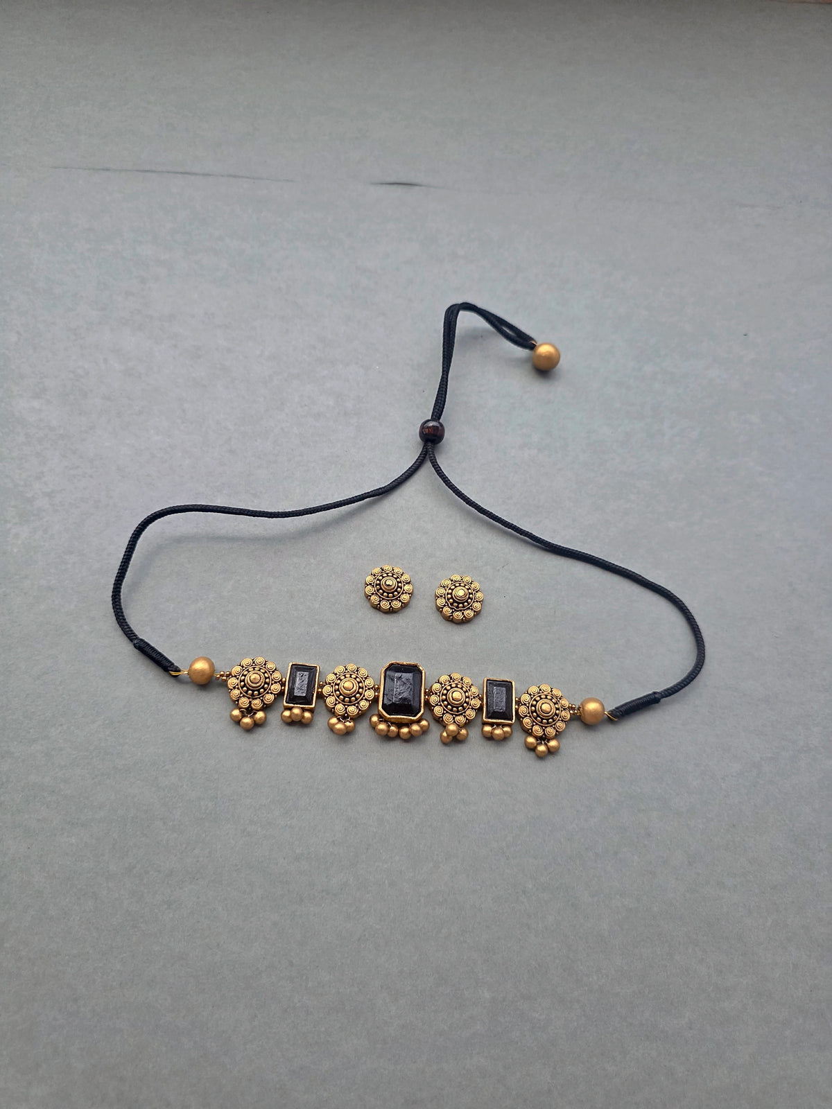 Midnight Minimalist Terracotta Jewellery Set
