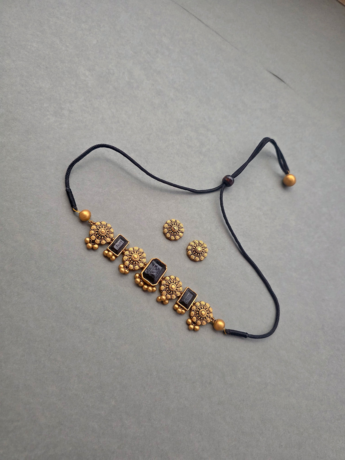 Midnight Minimalist Terracotta Jewellery Set