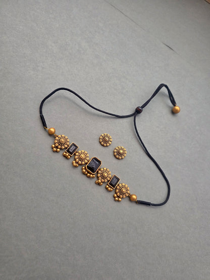 Midnight Minimalist Terracotta Jewellery Set