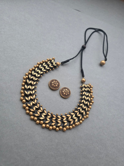 Midnight Chevron Terracotta Jewellery Set