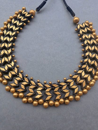 Midnight Chevron Terracotta Jewellery Set