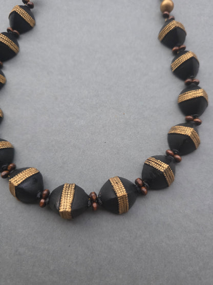 Midnight Beaded Terracotta Jewellery Set