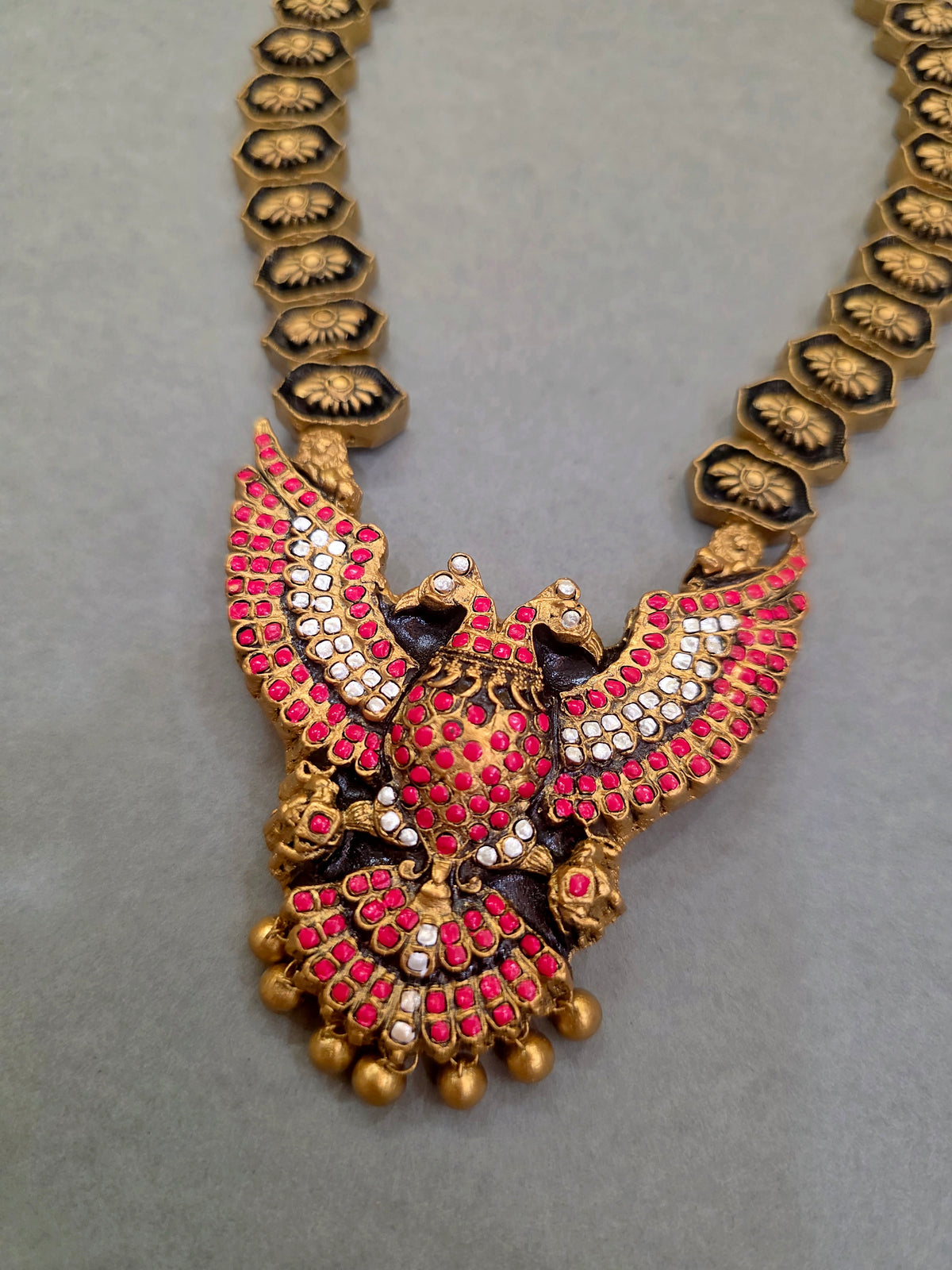Royal Double Peacock Terracotta Jewellery Set