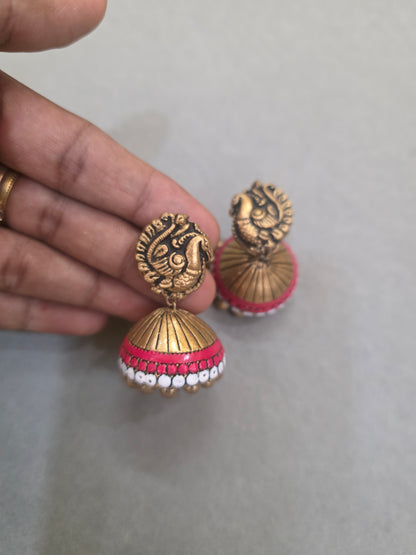 Royal Double Peacock Terracotta Jewellery Set
