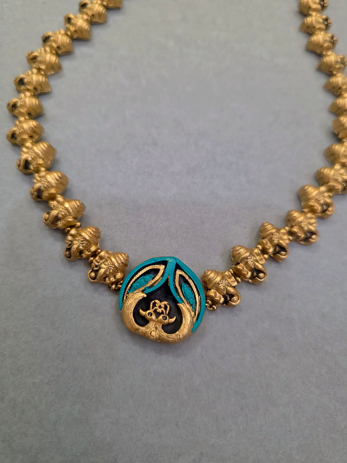 Turquoise Peacock Terracotta Jewellery Set