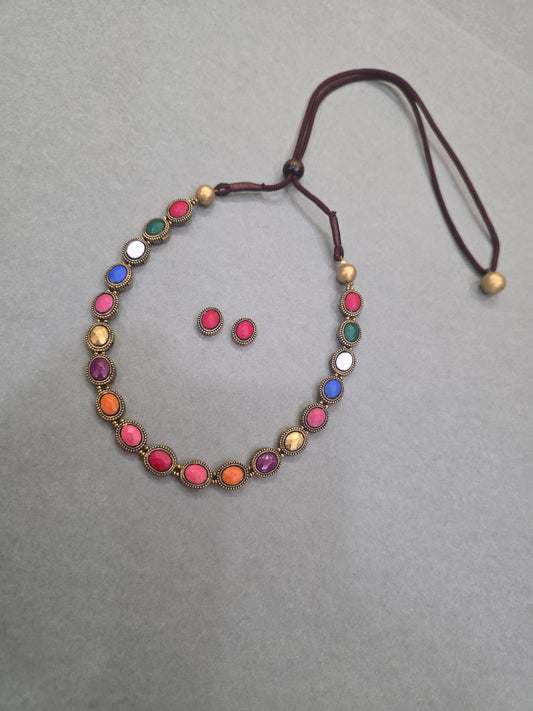 Vibrant Rainbow Terracotta Jewellery Set