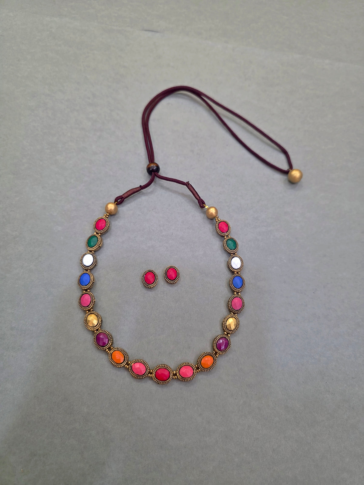 Vibrant Rainbow Terracotta Jewellery Set