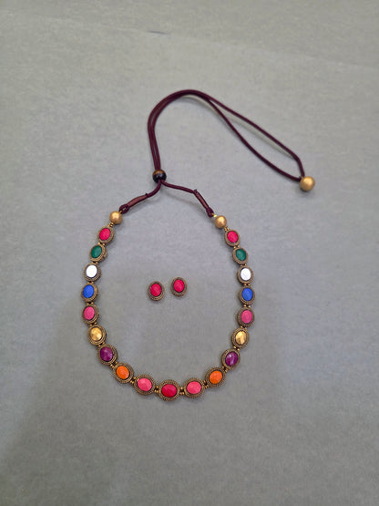 Vibrant Rainbow Terracotta Jewellery Set