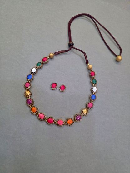 Vibrant Rainbow Terracotta Jewellery Set