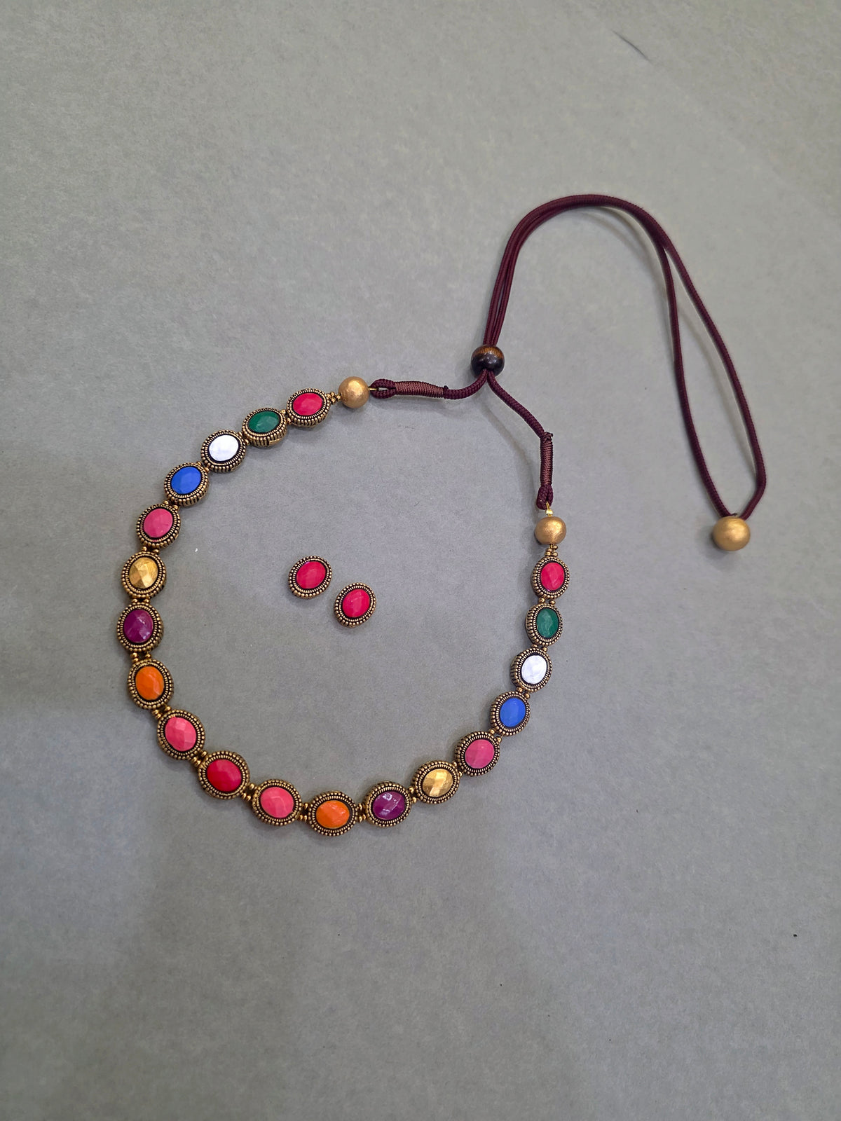 Vibrant Rainbow Terracotta Jewellery Set