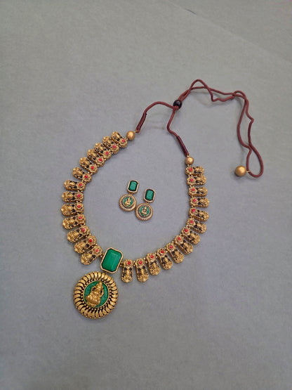 Emerald Goddess Terracotta Jewellery Set