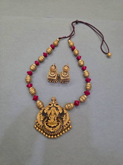 Ruby Temple Terracotta Jewellery Set
