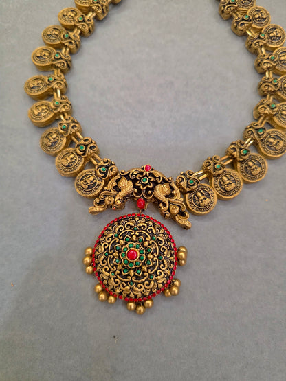Golden Coin Medallion Terracotta Jewellery Set
