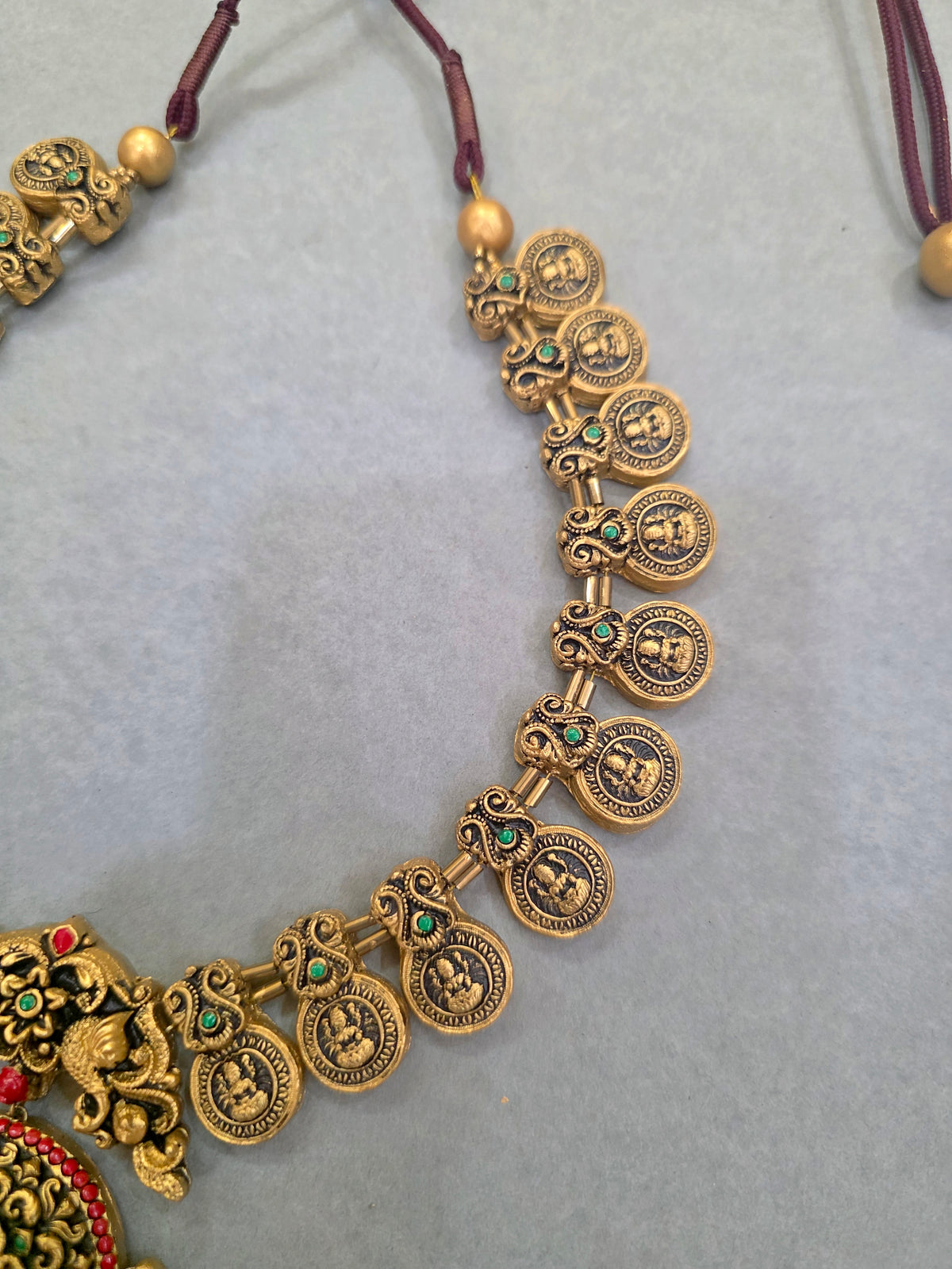 Golden Coin Medallion Terracotta Jewellery Set