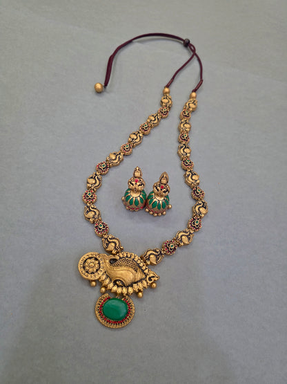 Emerald Elephant Terracotta Jewellery Set