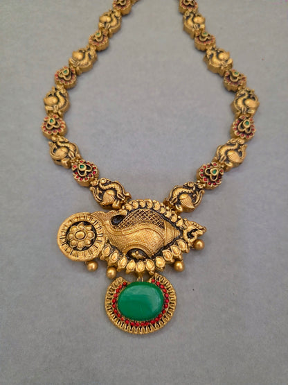 Emerald Elephant Terracotta Jewellery Set