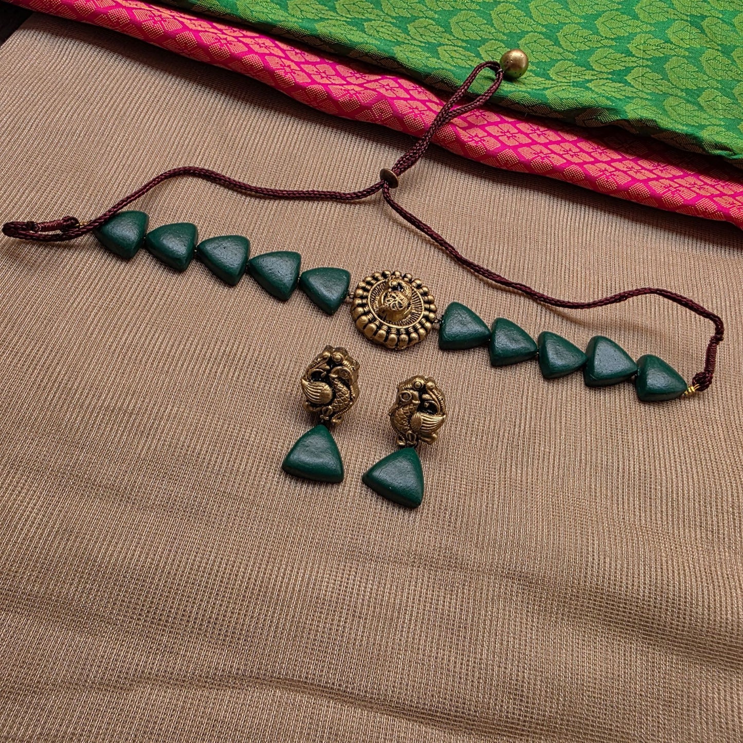 Minky Dark Green Terracotta Jewellery