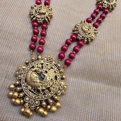 Maroon Mayura Terracotta Jewellery