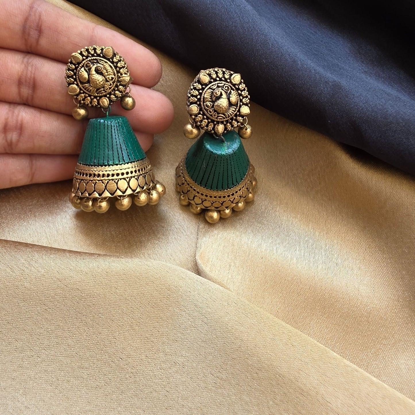 Thenmozhi- Terracotta Jumka - Variant4