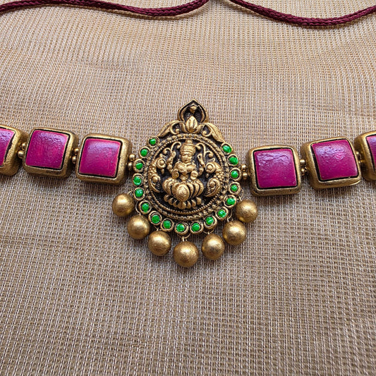 Lakshmi Choker Terracotta Jewellery Purple