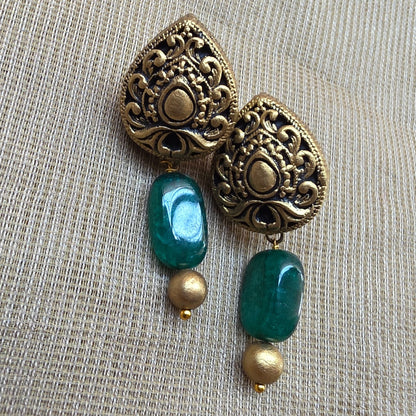 Emerald Dual Strand Fusion Terracotta Jewellery
