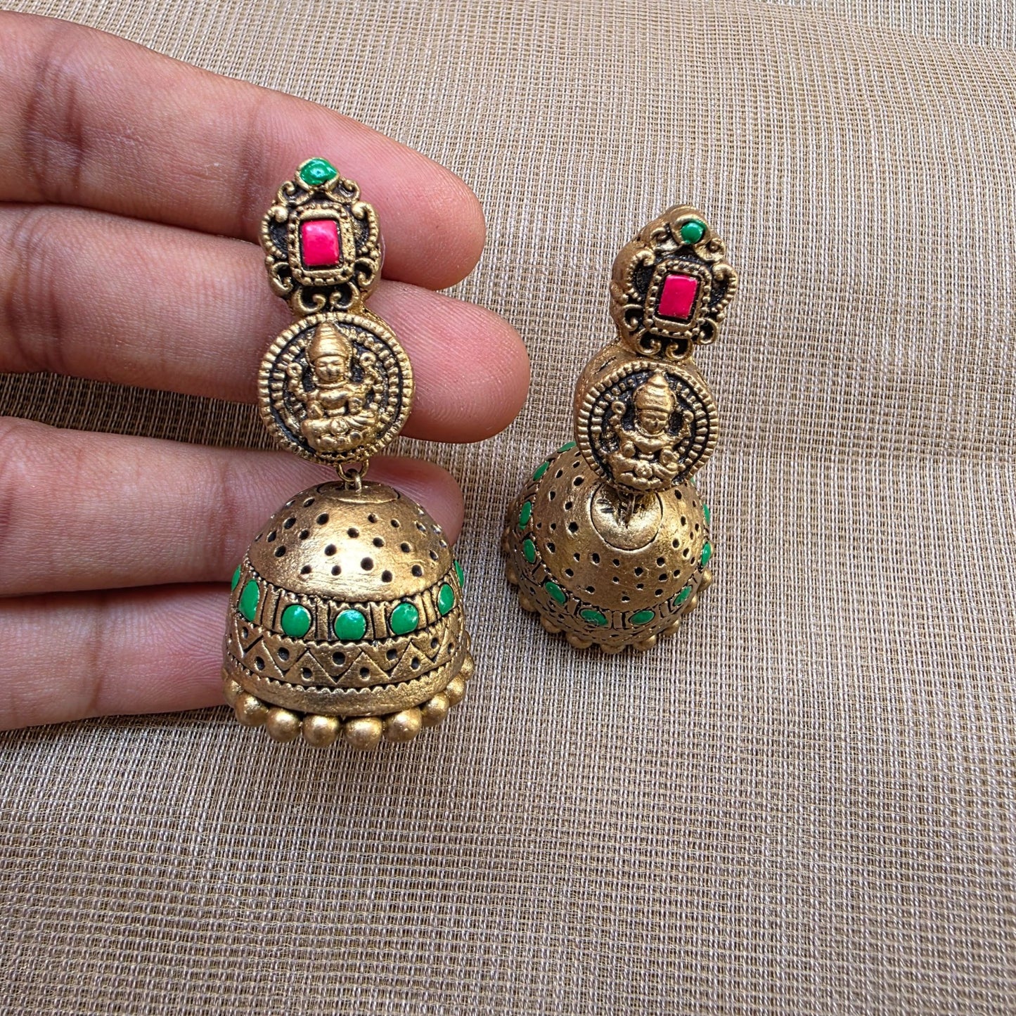 Rect Coin Lakshmi Terracotta Jewellery