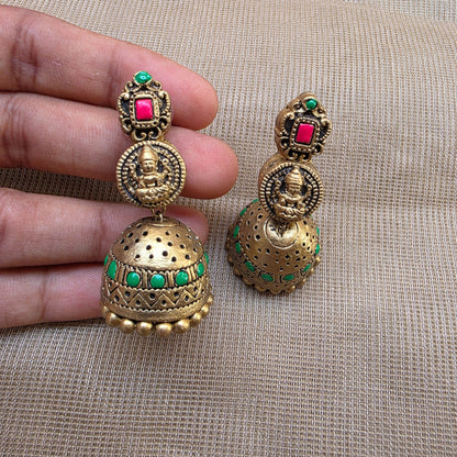 Rect Coin Lakshmi Terracotta Jewellery