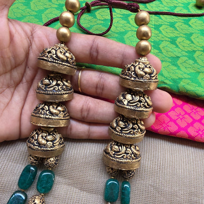 Emerald Dual Strand Fusion Terracotta Jewellery