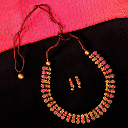 Crimson Oval Terracotta Jewellery