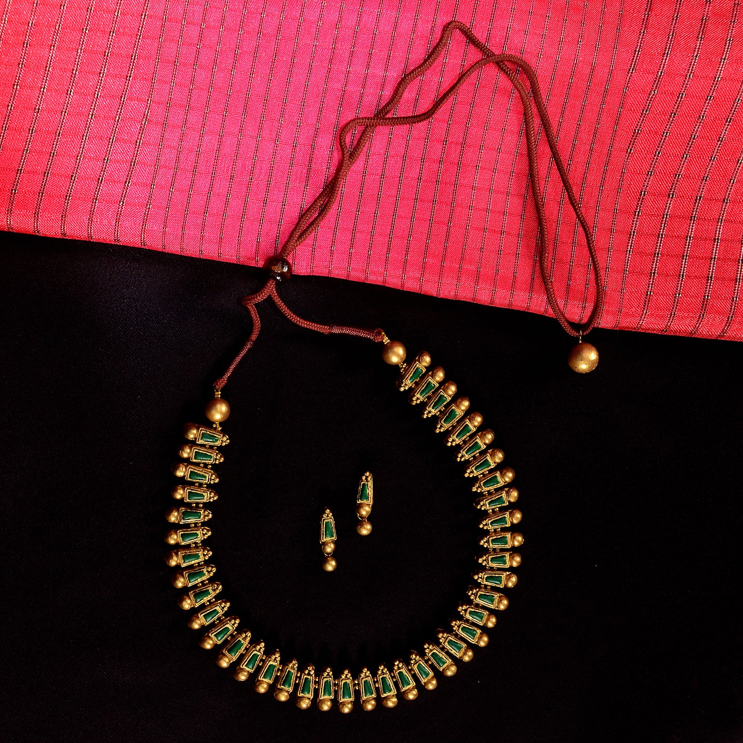 Geometric Emerald Terracotta Jewellery