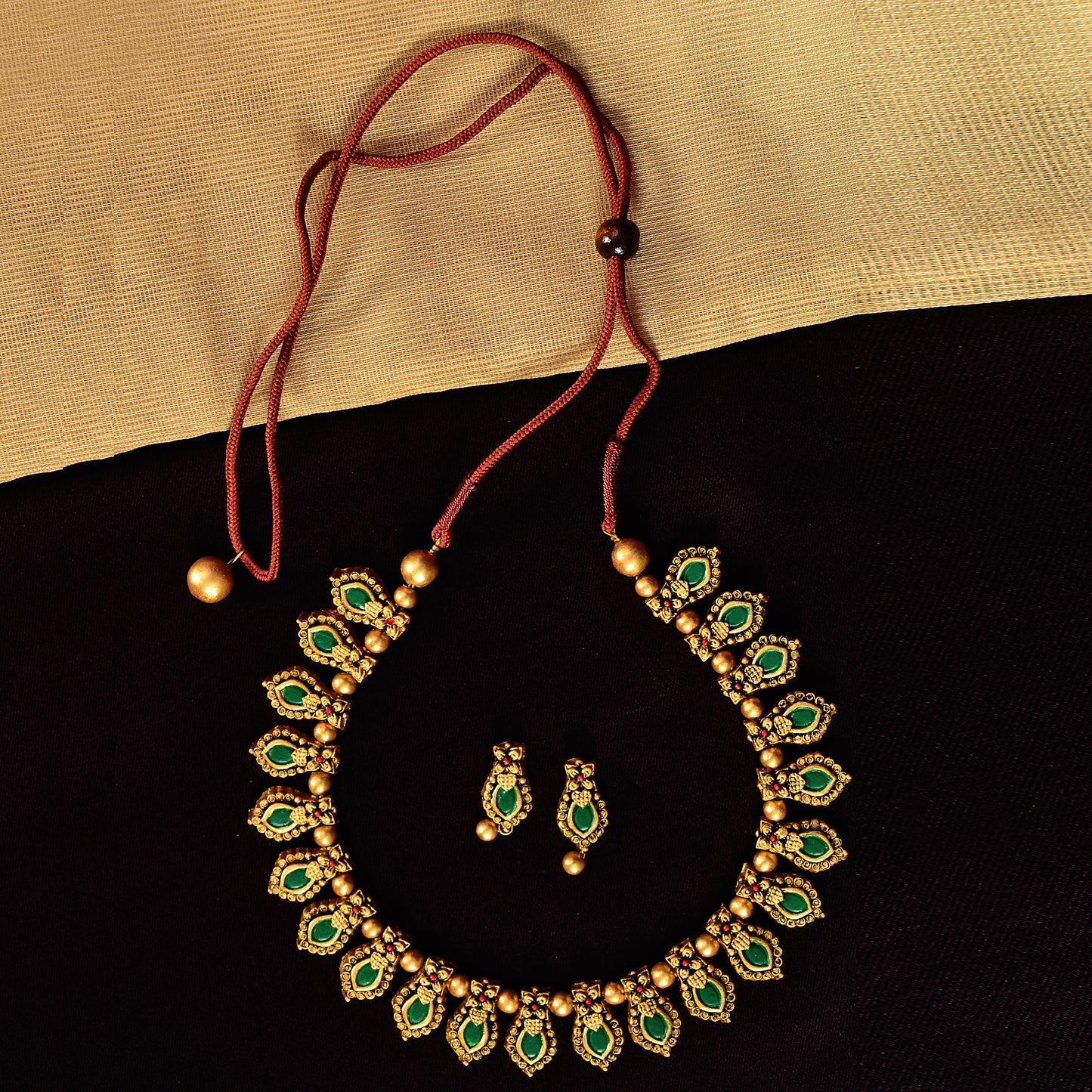 Emerald Leaf Terracotta Jewellery