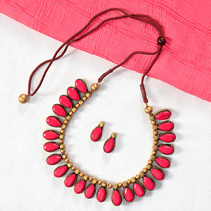 Vibrant Pink Drop Terracotta Jewellery