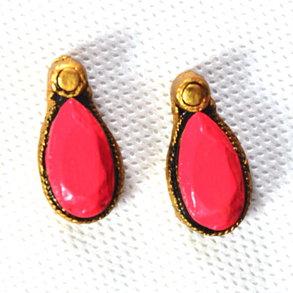 Vibrant Pink Drop Terracotta Jewellery