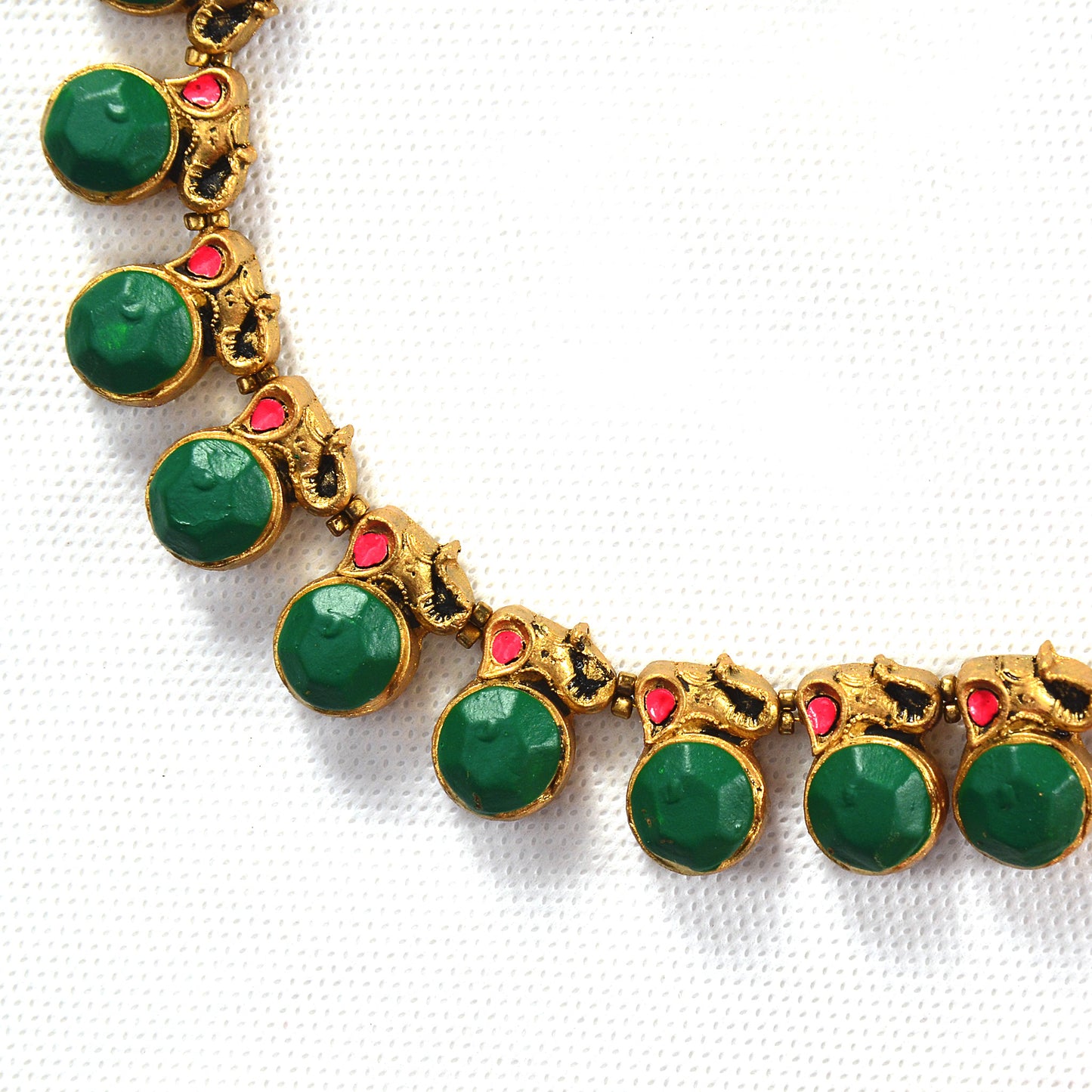 Emerald Stone Terracotta Jewellery