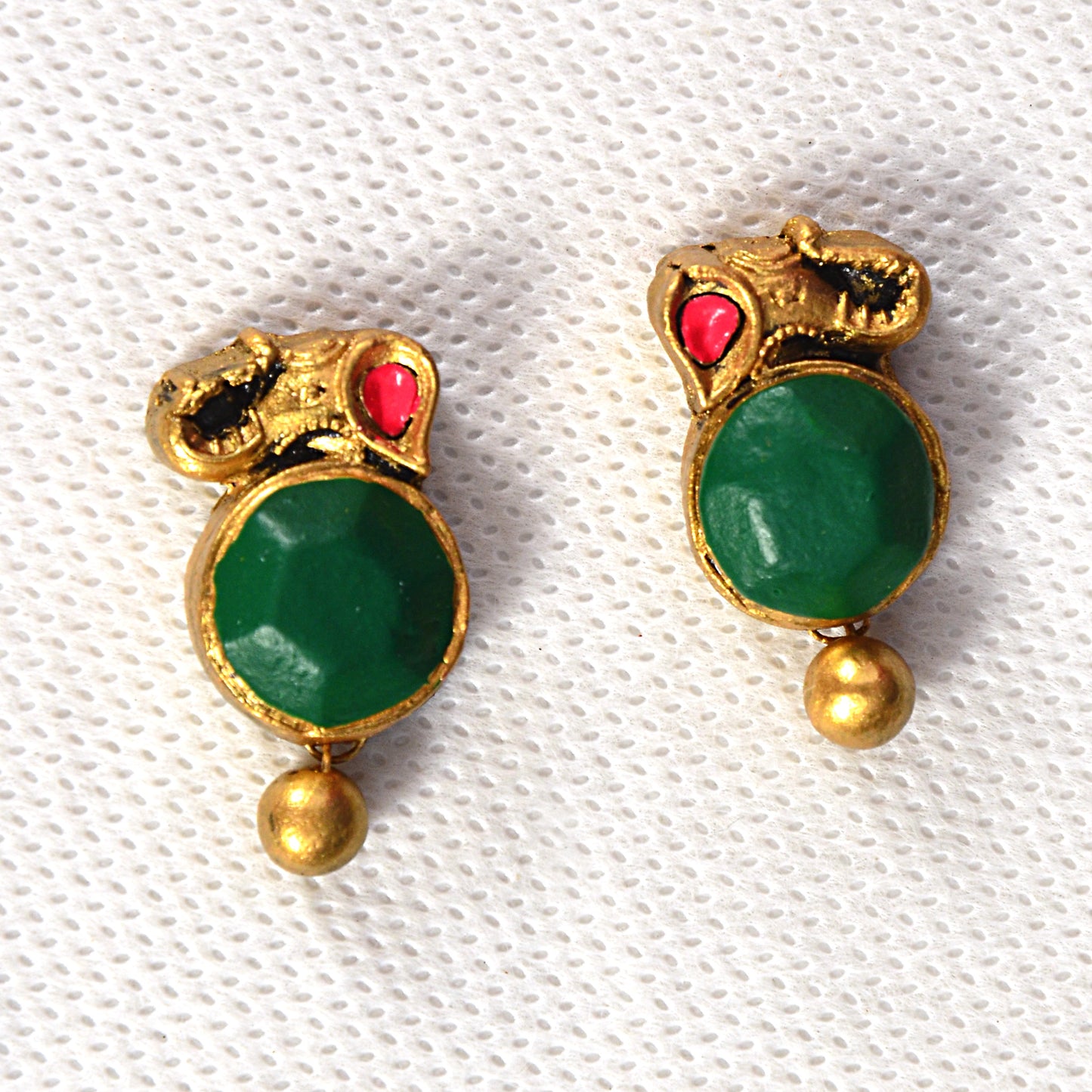 Emerald Stone Terracotta Jewellery